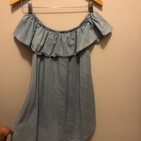 Chambray off the shoulder dress - Picture 3 of 3